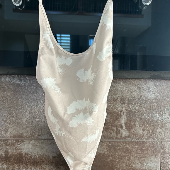 heart on fire Tops - Cream Bodysuit with Classic Scoop Neckline